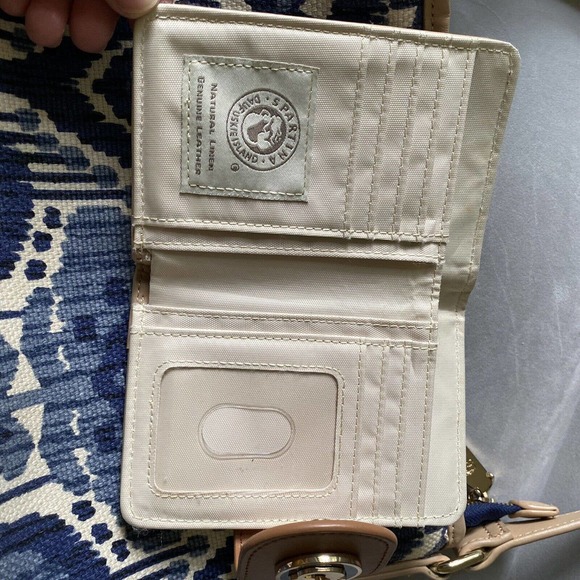 📦 SOLD 📦 Spartina 449 Shoulder Bag / Wallet Set Linen Leather Retired Design - Picture 10 of 11